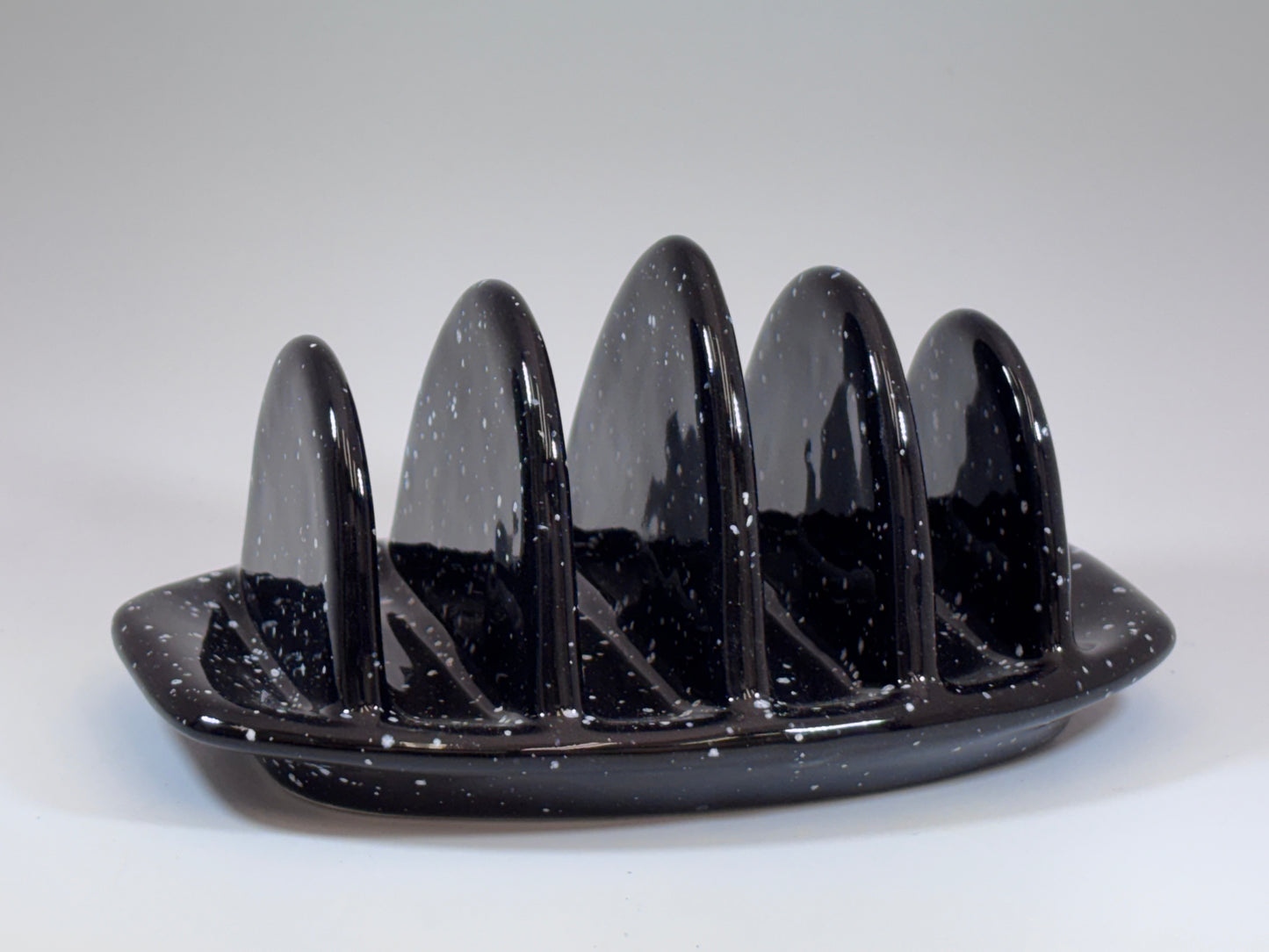 Toast Rack with Speckled Black Glaze