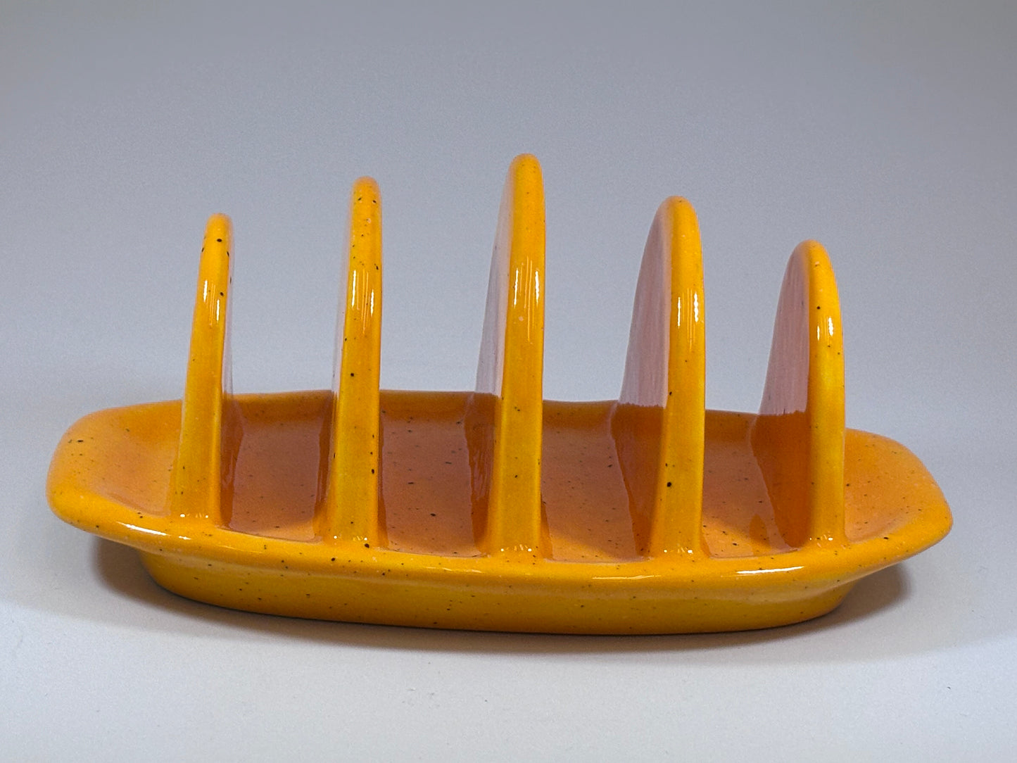 Toast Rack Speckled Yellow Glaze