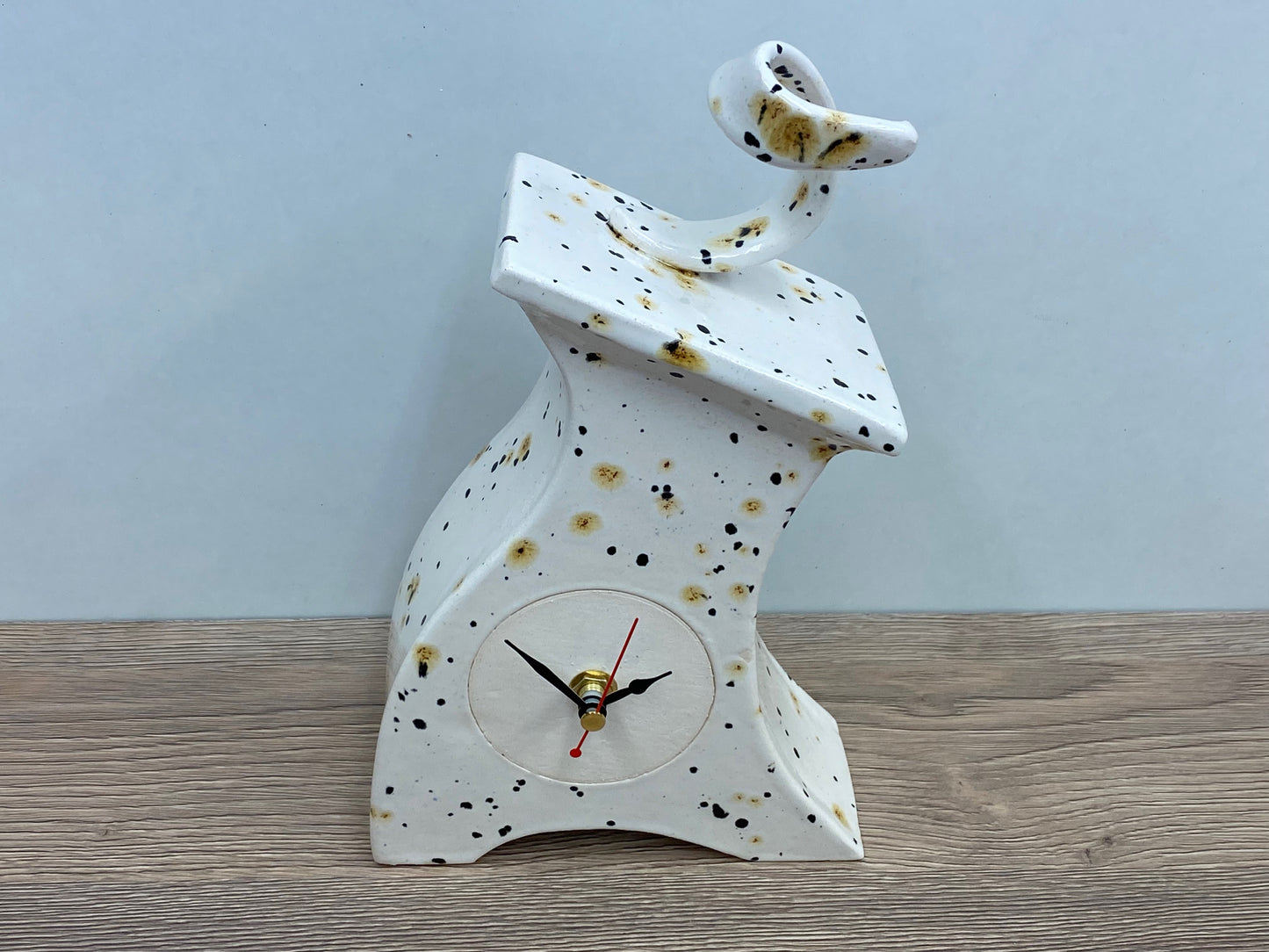 Ceramic Mantel Clock - Confetti Glaze