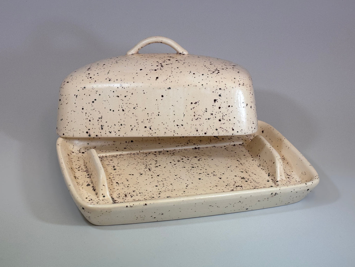 Butter Dish with Speckled Honey Glaze