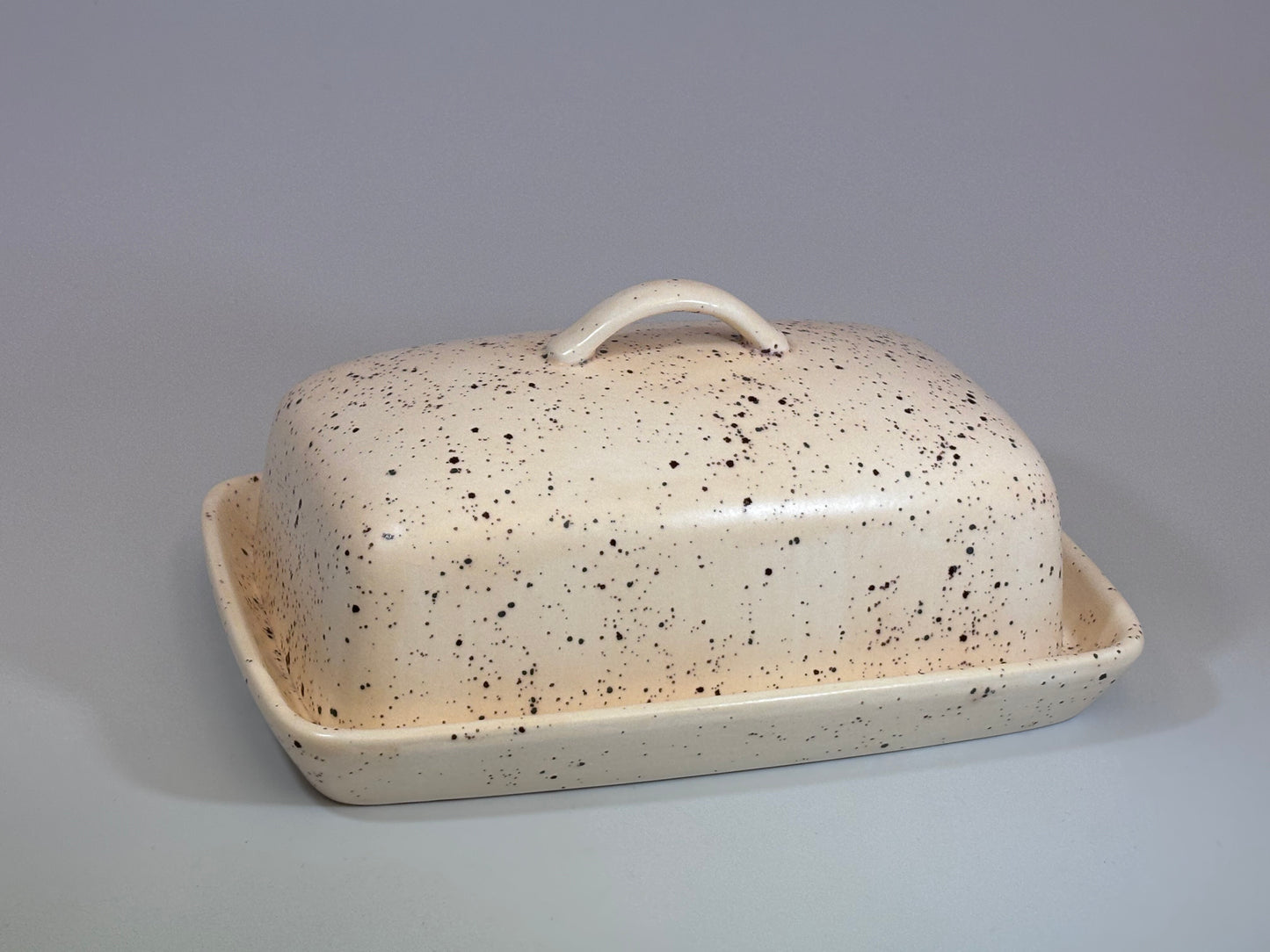 Butter Dish with Speckled Honey Glaze