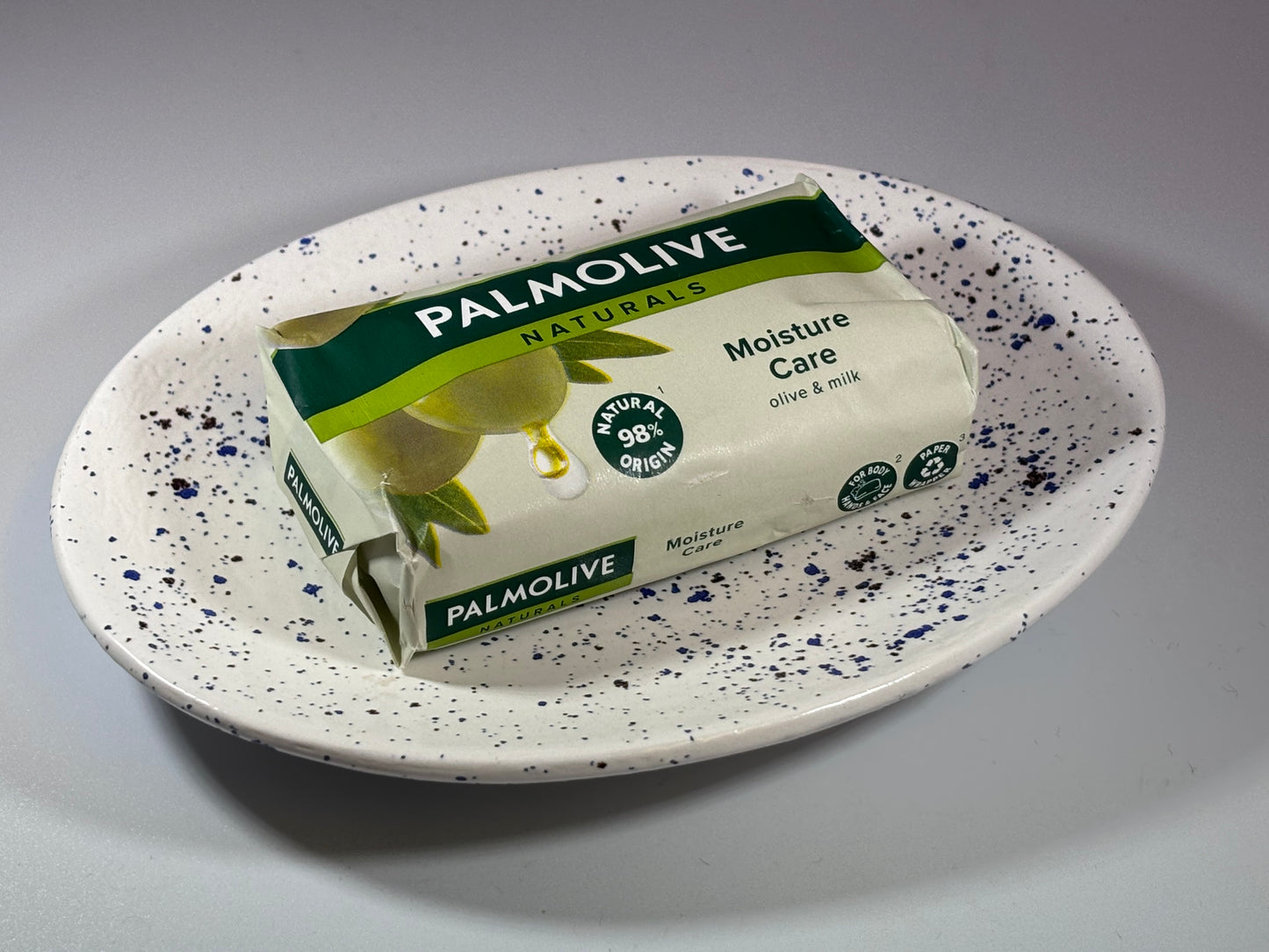 Soap Dish Speckled Blue - Bargain Basement Priced