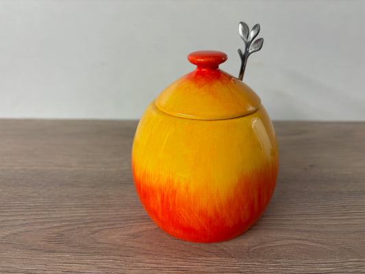 Sunrise Sugar Bowl with Spoon