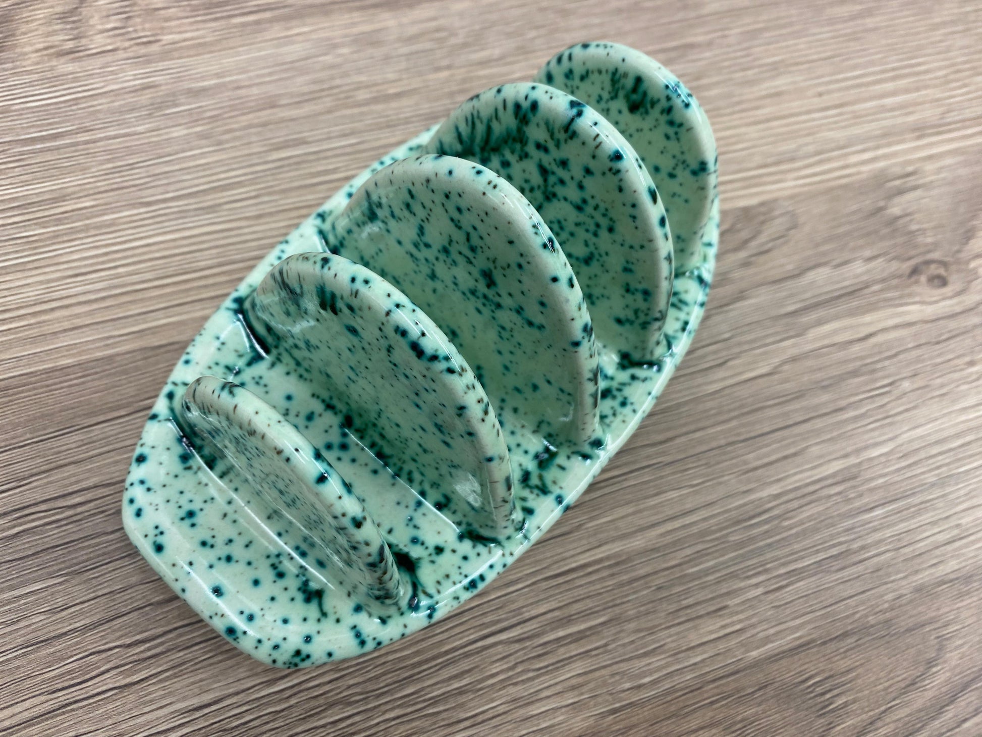 Speckled Green Toast Rack top view