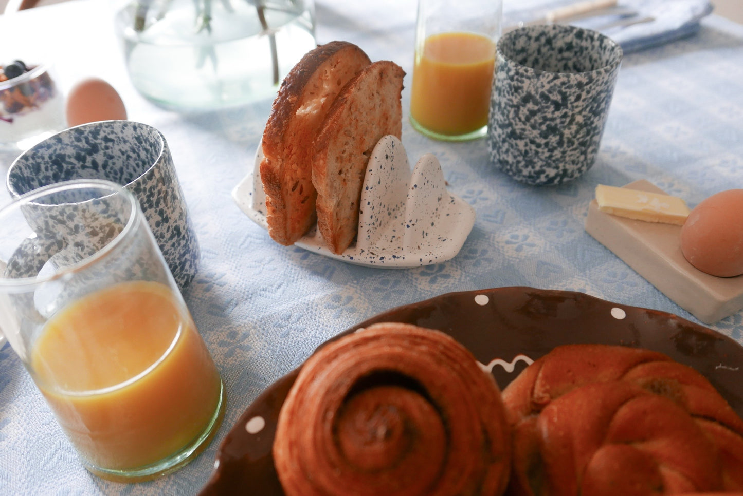 Toast Rack Speckled Blue Glaze