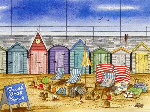 Art Print Beach Huts