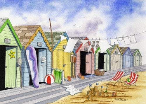 Art Print Beach Huts No.2 – PeterBowenArt