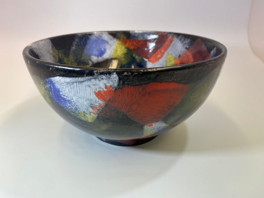 ceramic fruit bowl abstract glaze