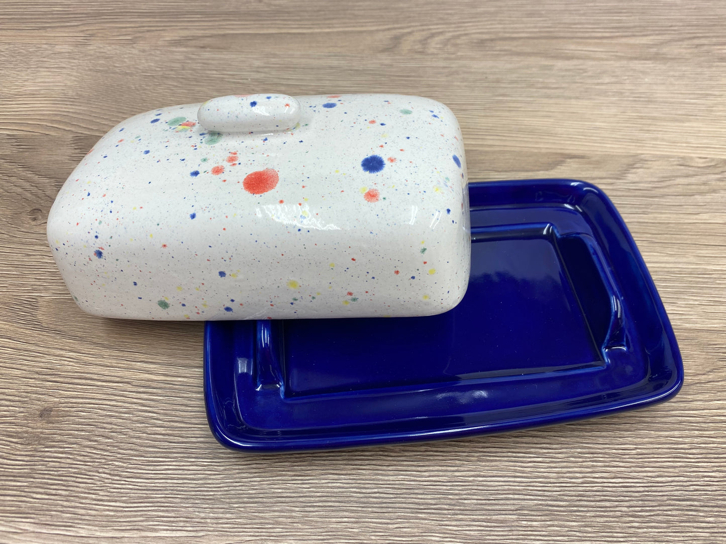 Butter Dish with Celebration Glazed Lid