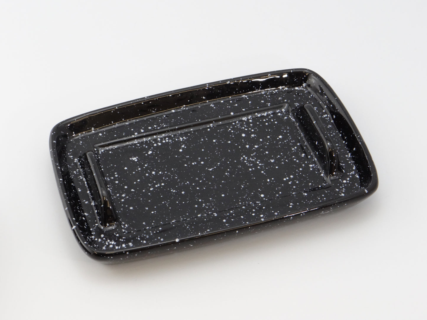 Speckled Black Butter Dish - PeterBowenArt