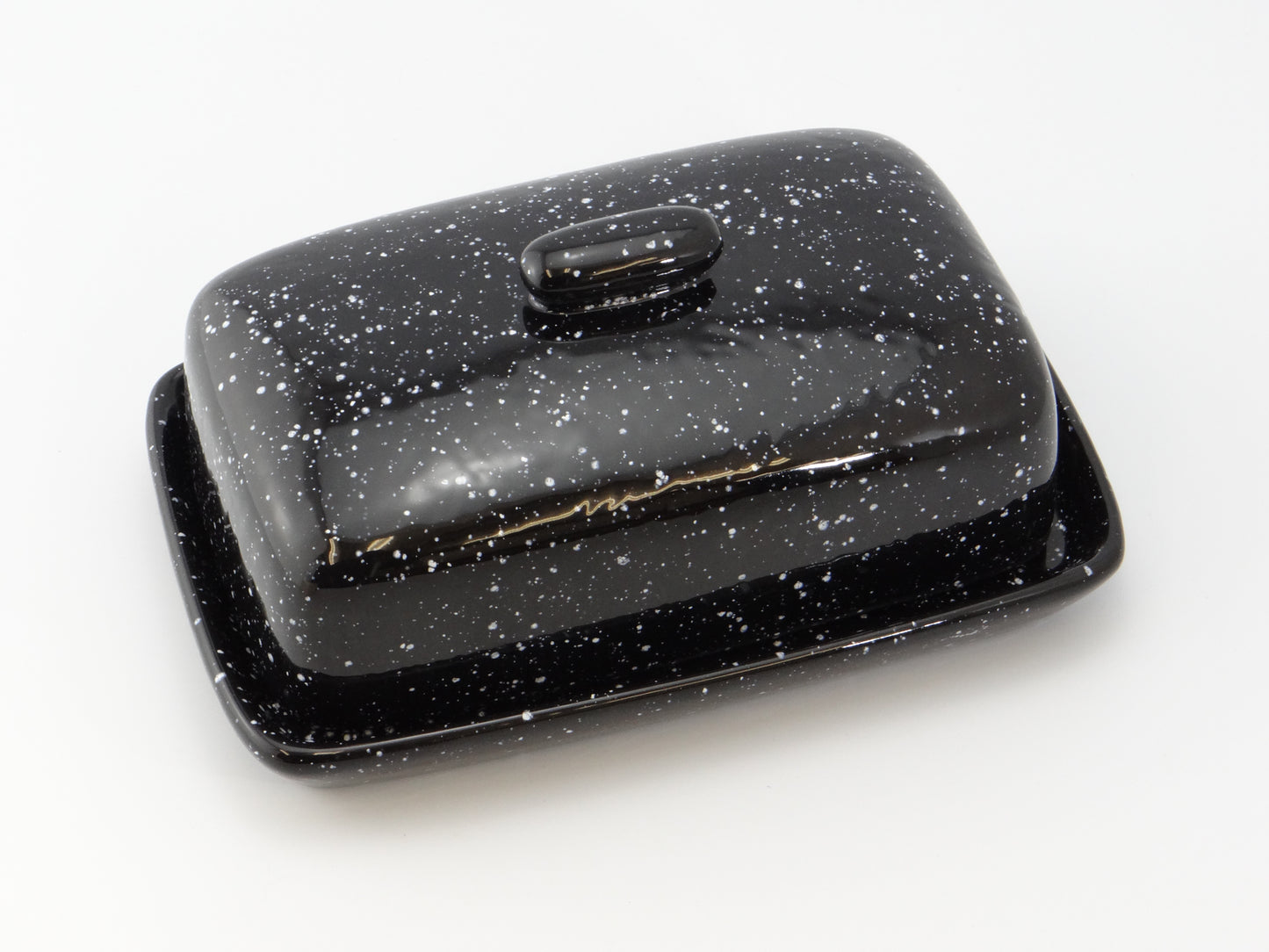 Speckled Black Butter Dish - PeterBowenArt