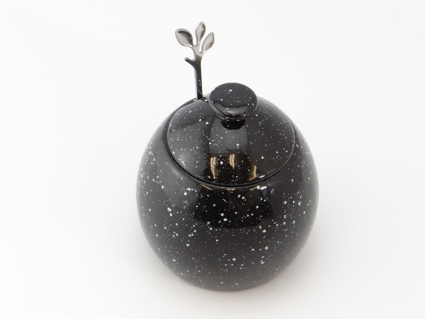 Sugar Bowl Speckled Black Glaze - PeterBowenArt