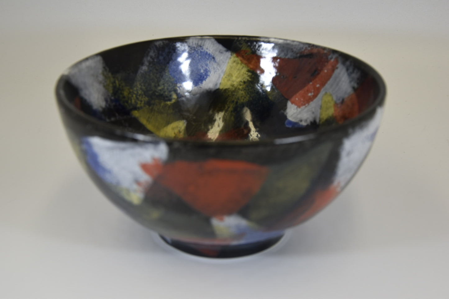 Ceramic Fruit Bowl Abstract Glaze