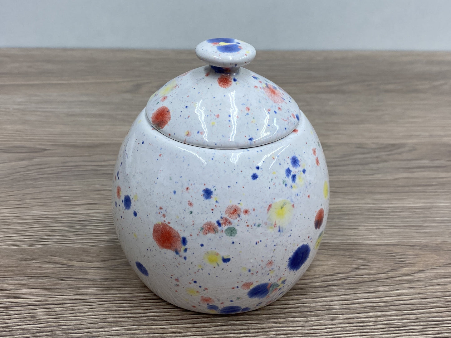 Sugar Bowl with Lid and Spoon in a Celebration Glaze