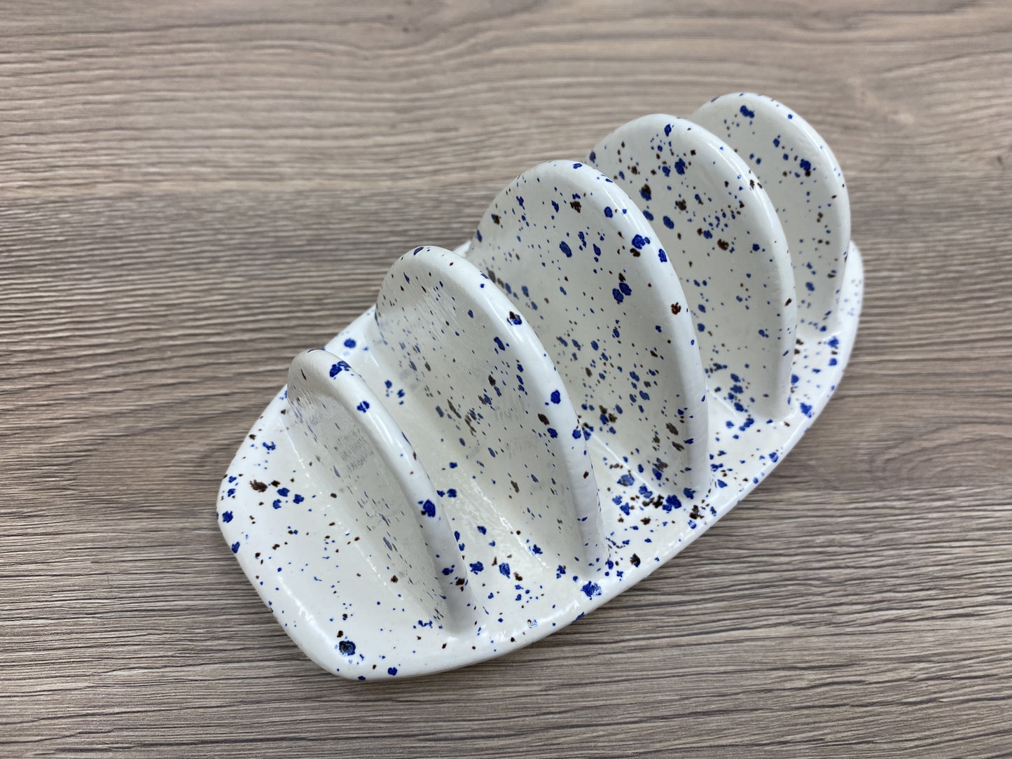 Toast Rack Speckled Blue Glaze