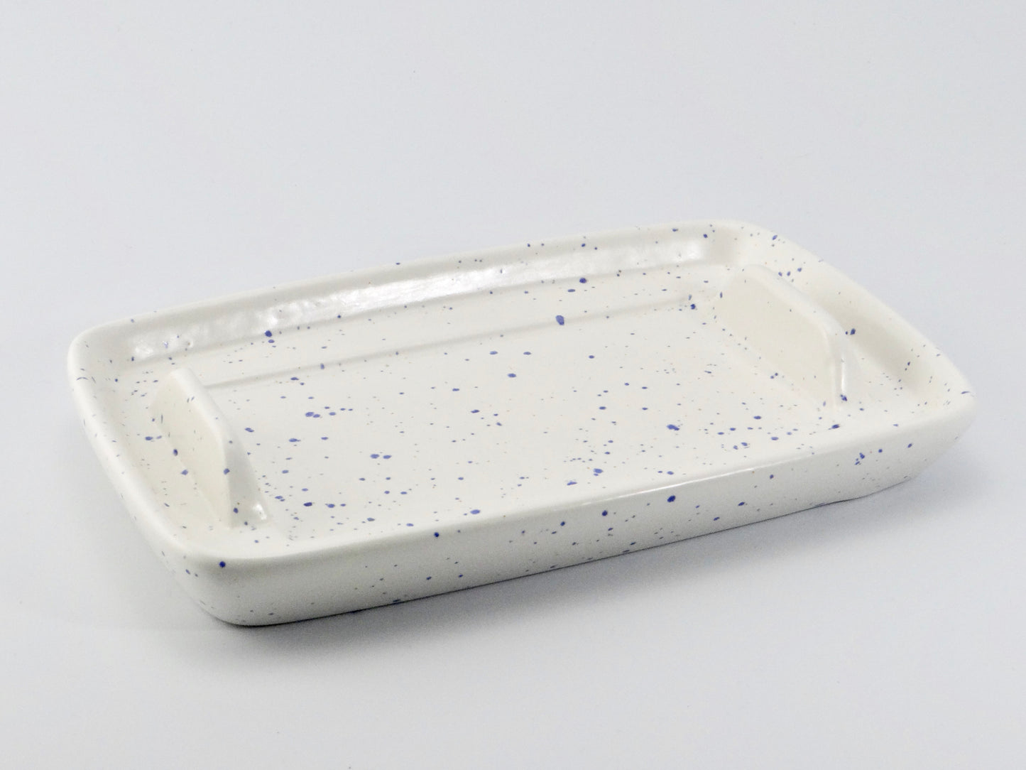 Butter Dish and Sugar Bowl Set - Light Blue Speckled Glaze - PeterBowenArt