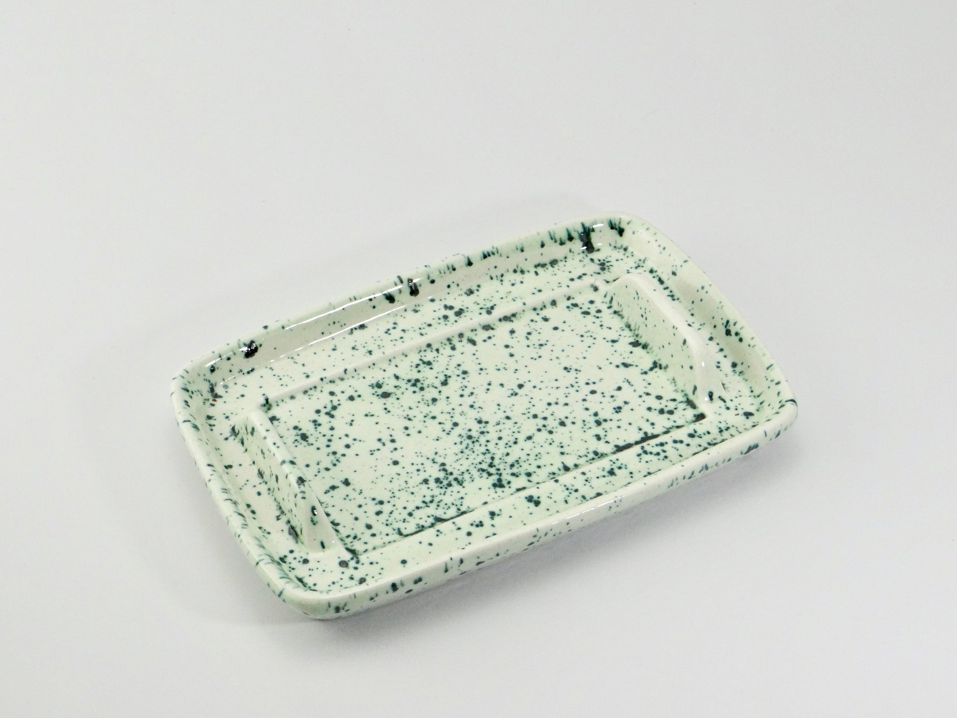 Speckled Green Dish for Butter