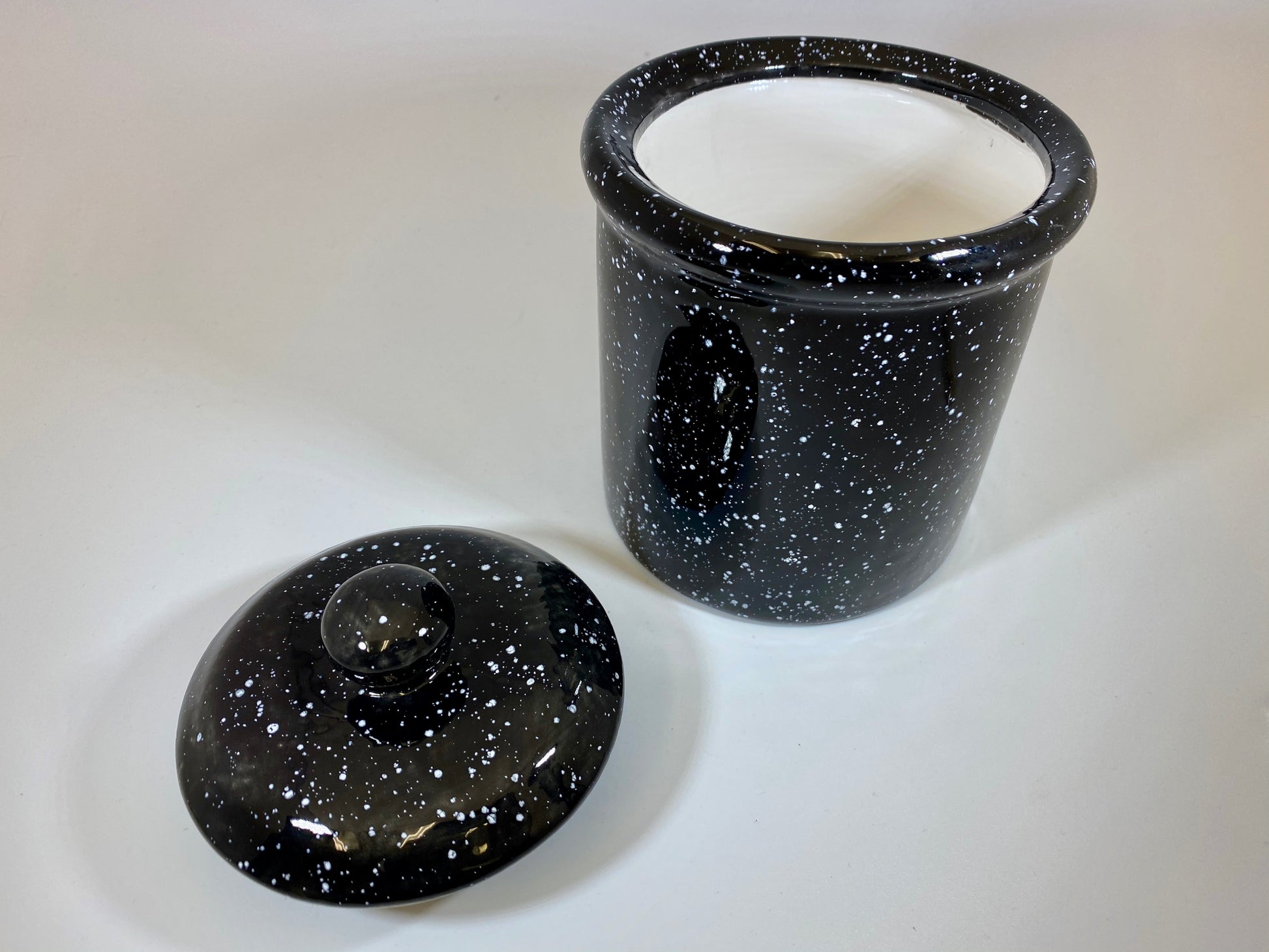 Speckled Black Canister for Tea or Coffee - PeterBowenArt
