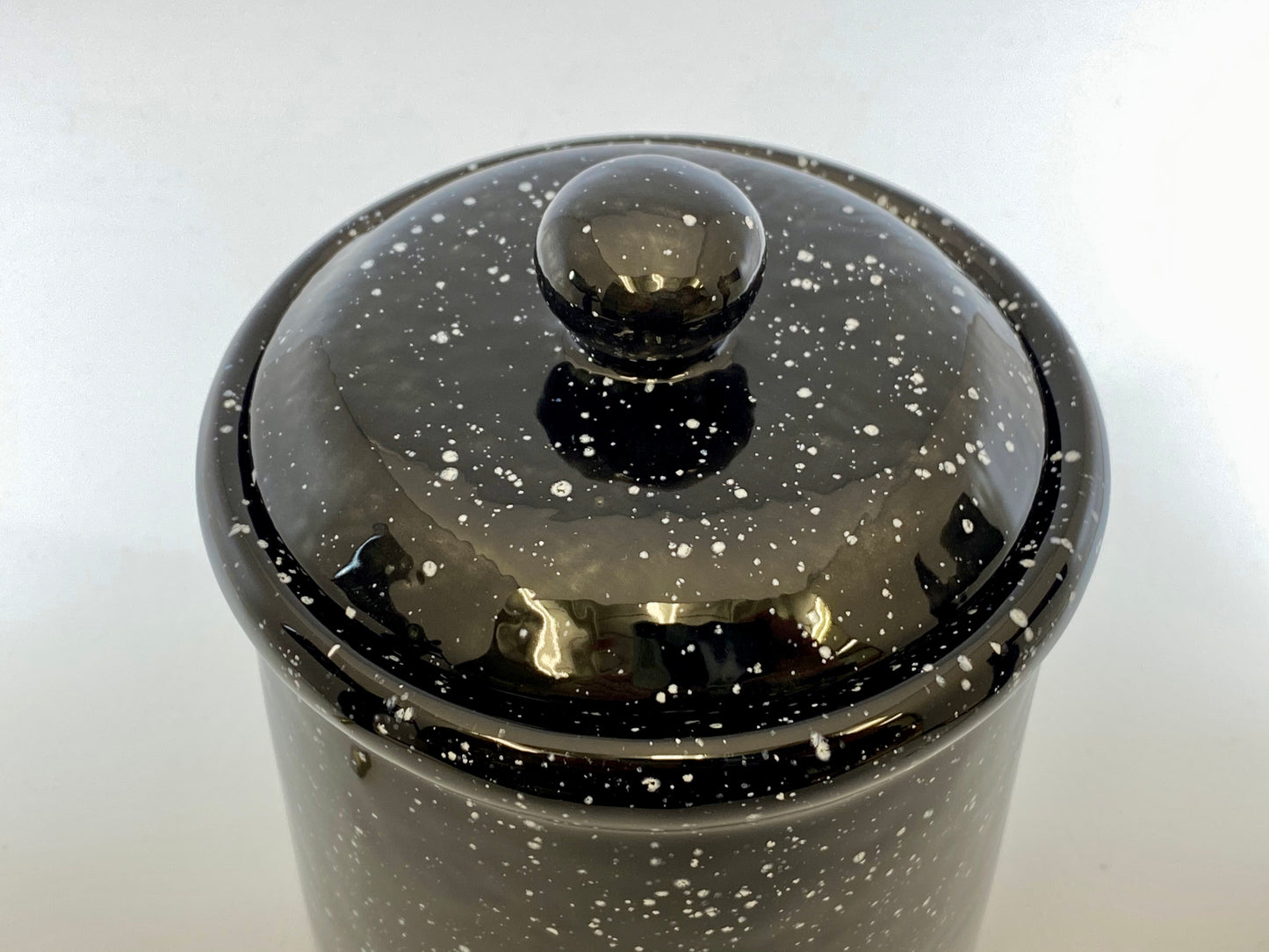 Speckled Black Canister for Tea or Coffee - PeterBowenArt