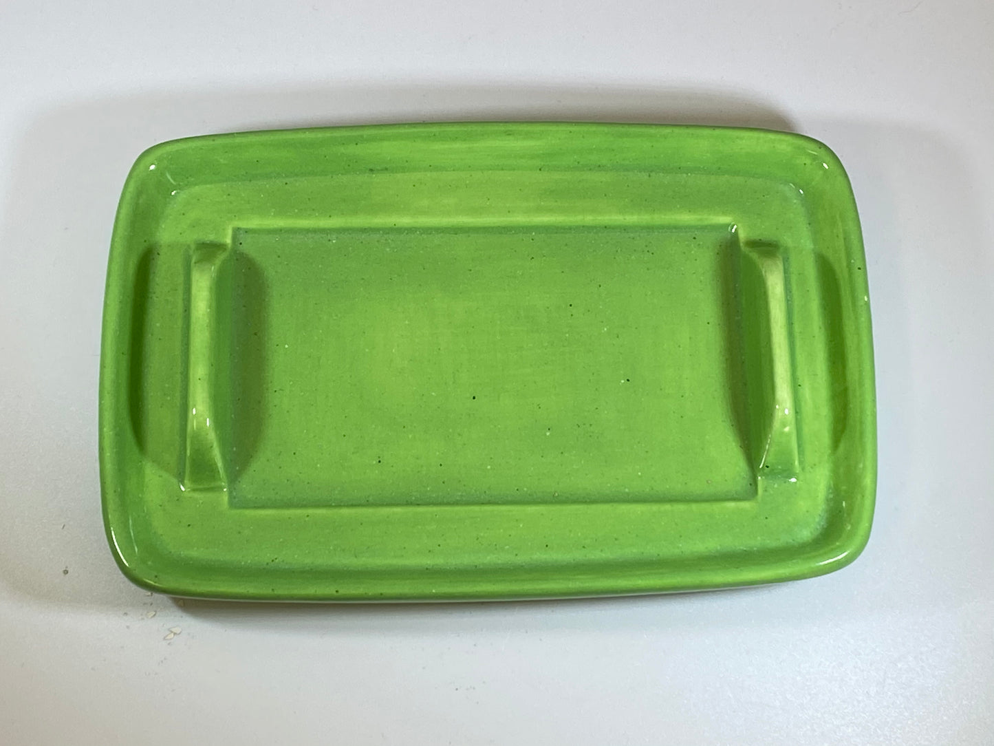 Butter Dish Lime Green Glaze - PeterBowenArt