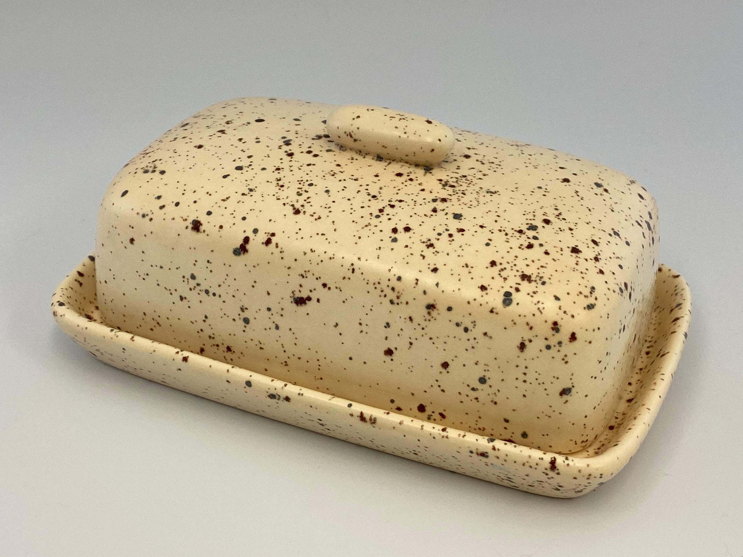 Handmade Butter Dish, Butter Keeper - Speckled Honey Glaze - PeterBowenArt