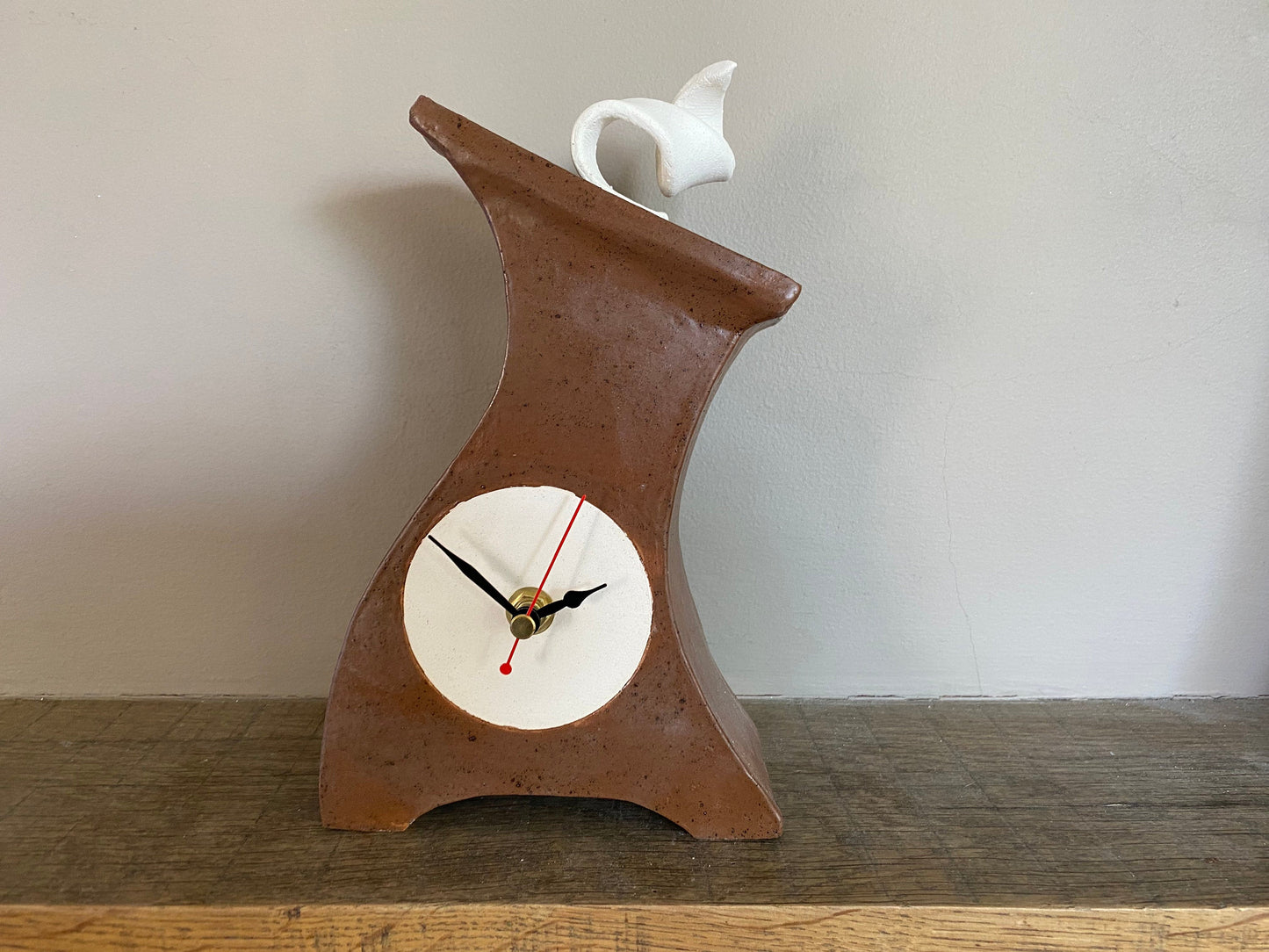 Clocks, Mantel Clock, Handmade Pottery Clock, Mantel Clock, desktop clock, Bedside Table clock, Retro Decor Clock - PeterBowenArt