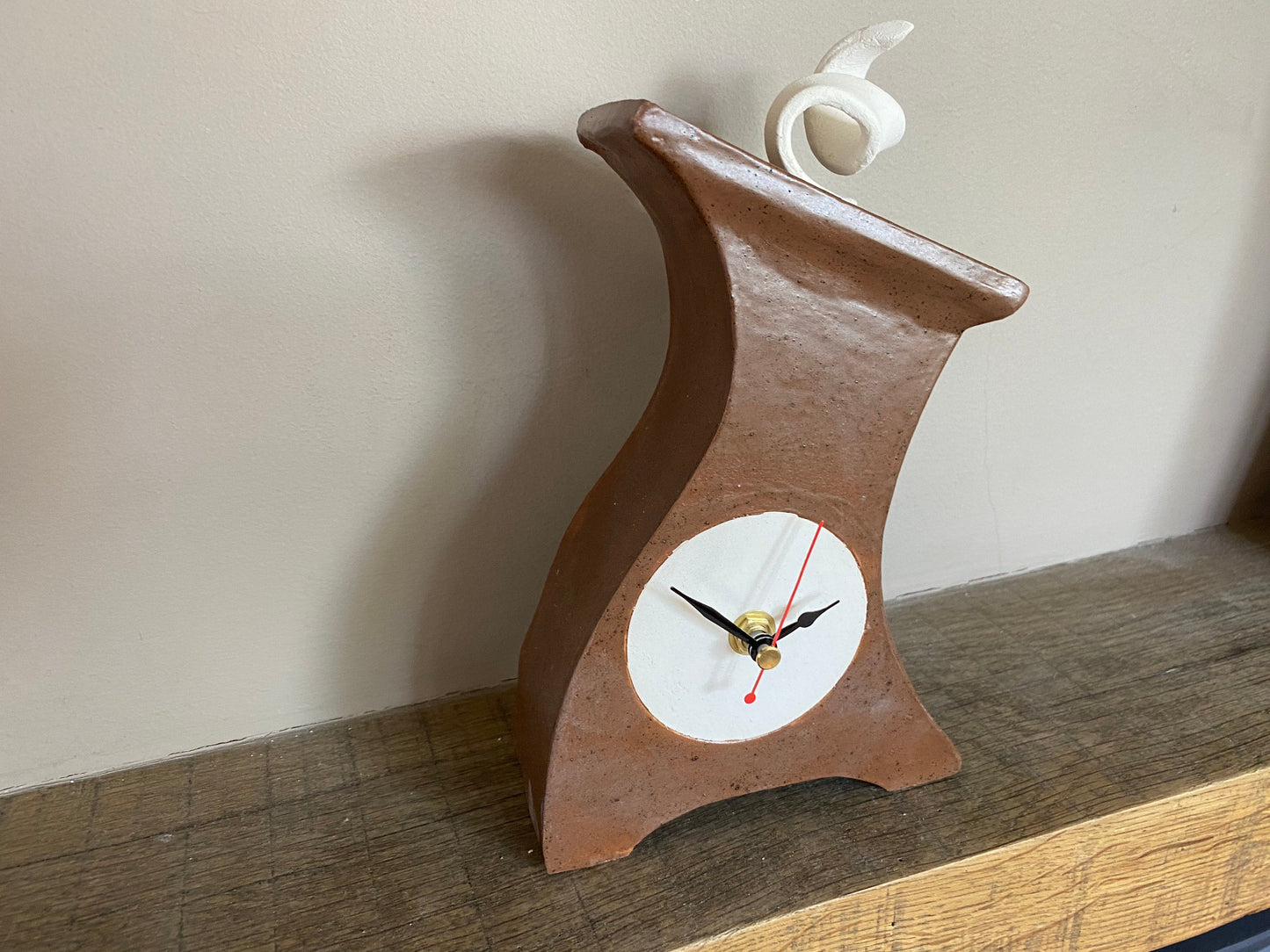 Clocks, Mantel Clock, Handmade Pottery Clock, Mantel Clock, desktop clock, Bedside Table clock, Retro Decor Clock - PeterBowenArt