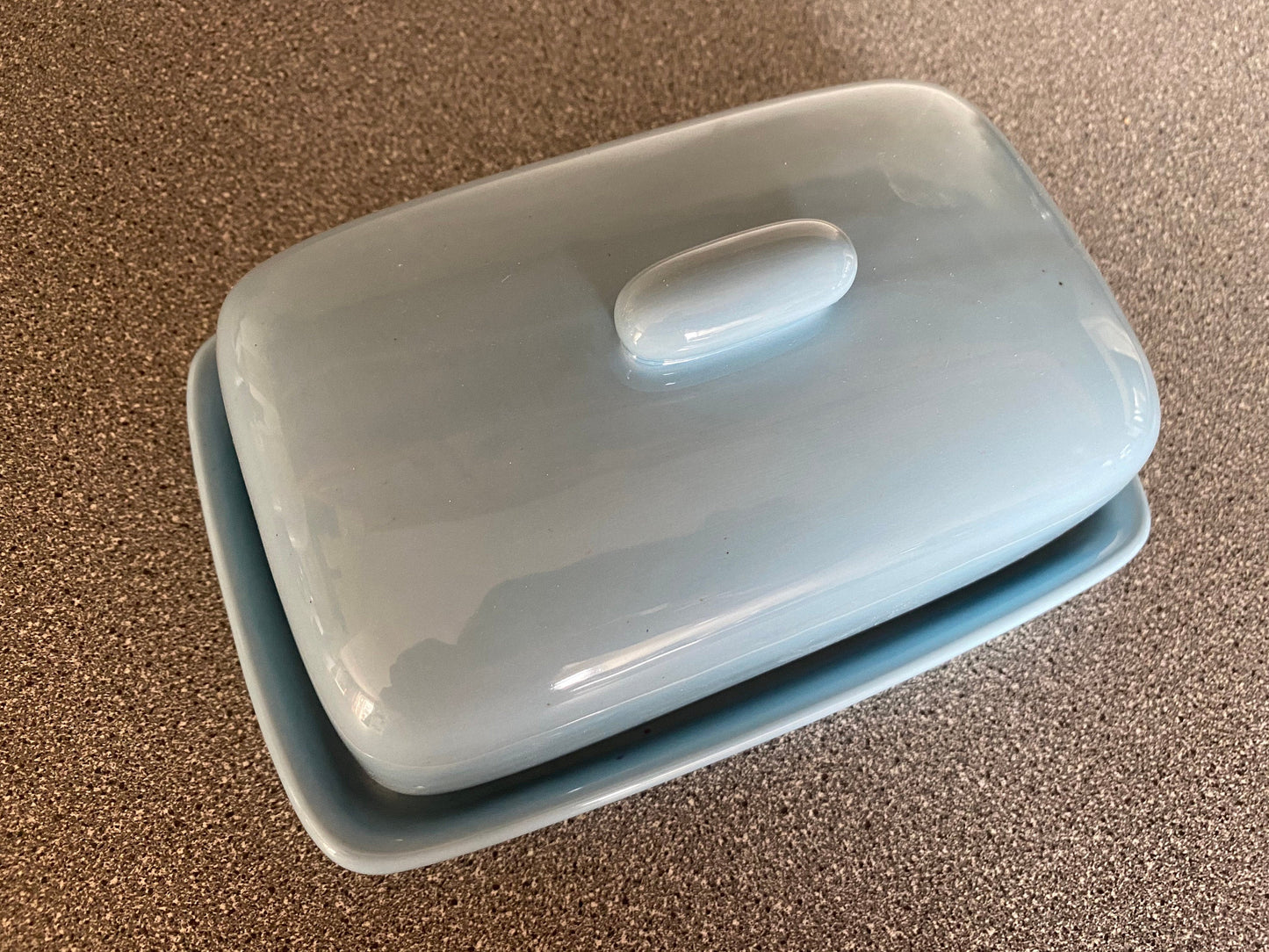 Butter Dish and Sugar Bowl Set - Powder Blue Glaze - PeterBowenArt