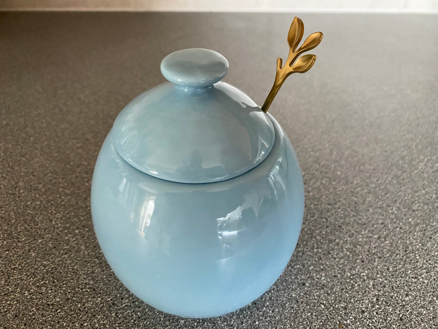 Butter Dish and Sugar Bowl Set - Powder Blue Glaze - PeterBowenArt