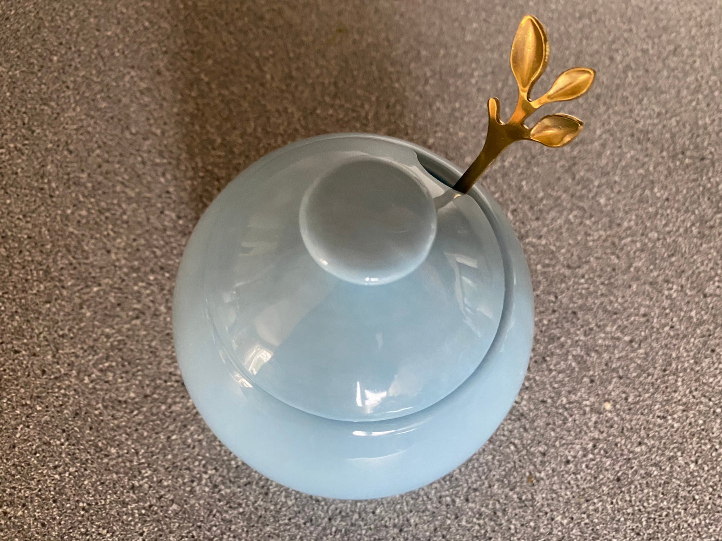 Butter Dish and Sugar Bowl Set - Powder Blue Glaze - PeterBowenArt