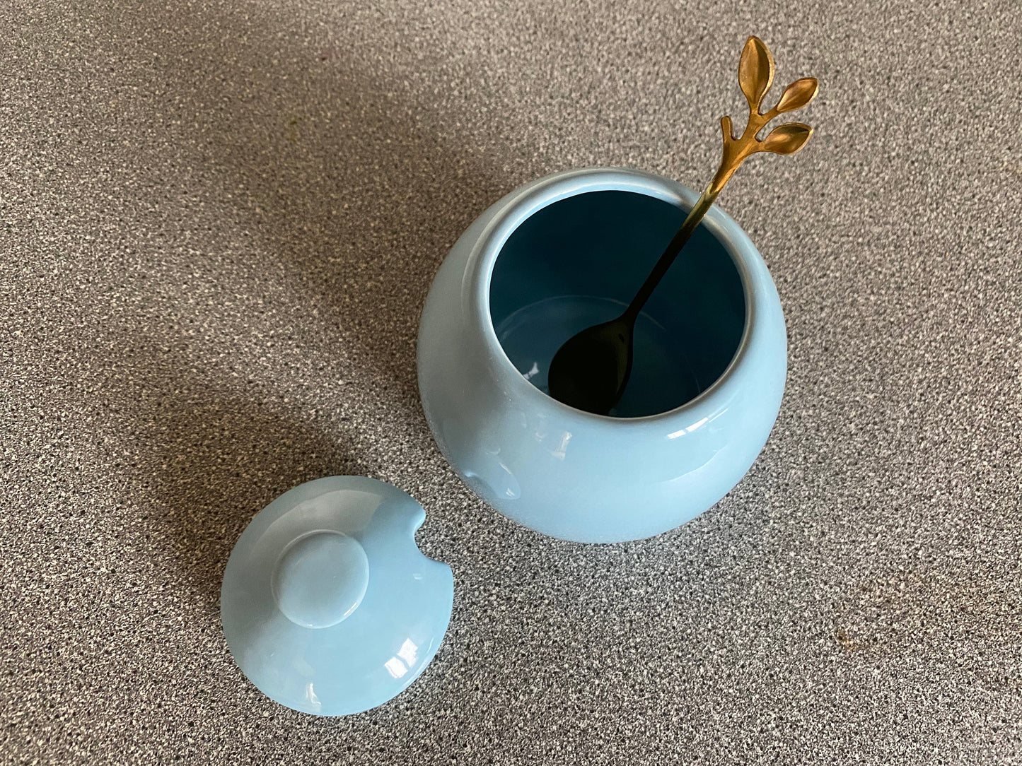 Butter Dish and Sugar Bowl Set - Powder Blue Glaze - PeterBowenArt