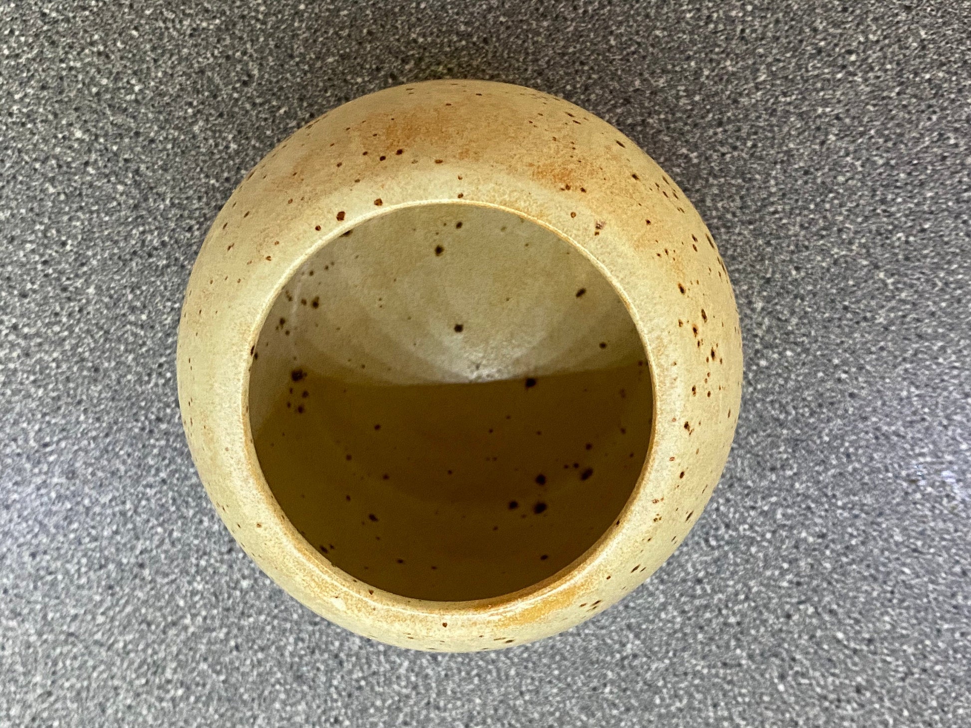 Sugar Bowl, Jam Pot, with Leafy Spoon Oatmeal Glaze - PeterBowenArt
