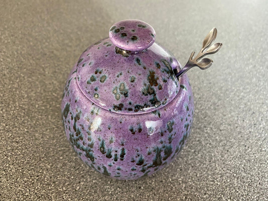 Sugar Bowl Speckled Purple Glaze - PeterBowenArt