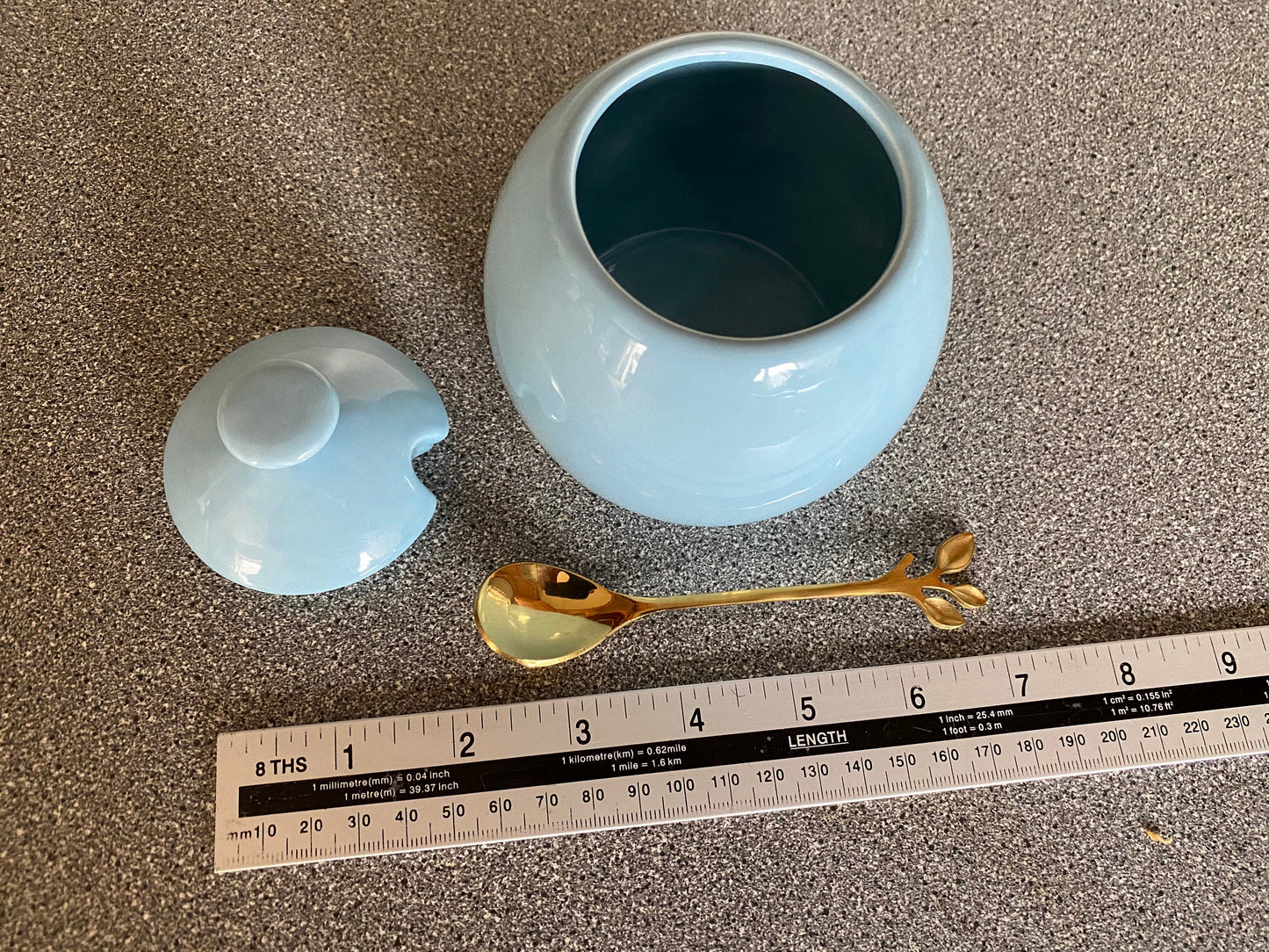 Butter Dish and Sugar Bowl Set - Powder Blue Glaze - PeterBowenArt