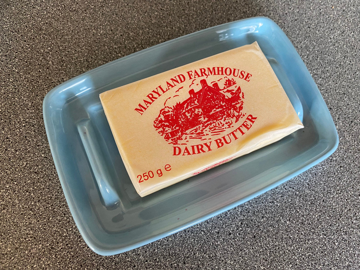 Pottery Butter Dish with Powder Blue Glaze - PeterBowenArt