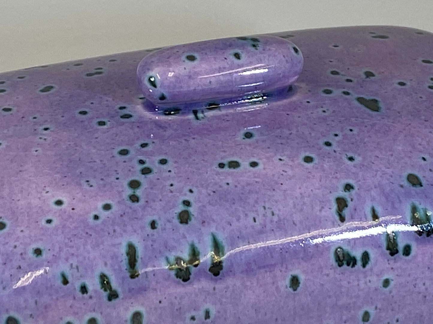 Butter Dish with Purple Speckle Lid - PeterBowenArt