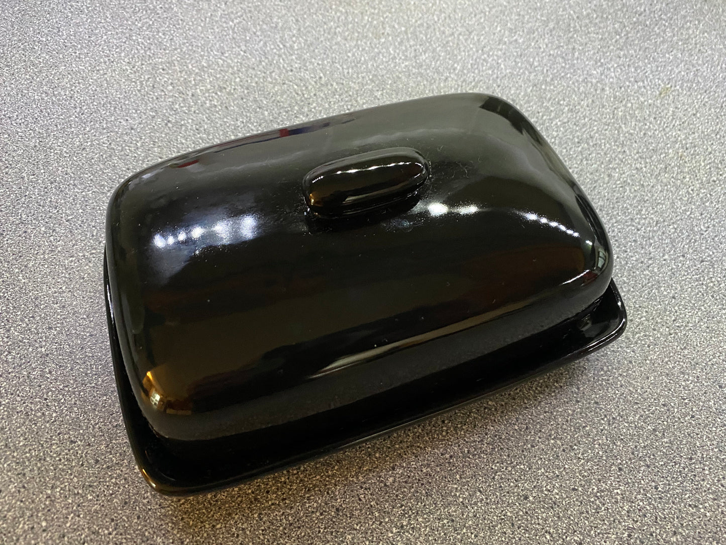 Handmade Butter Dish Jet Black Glaze