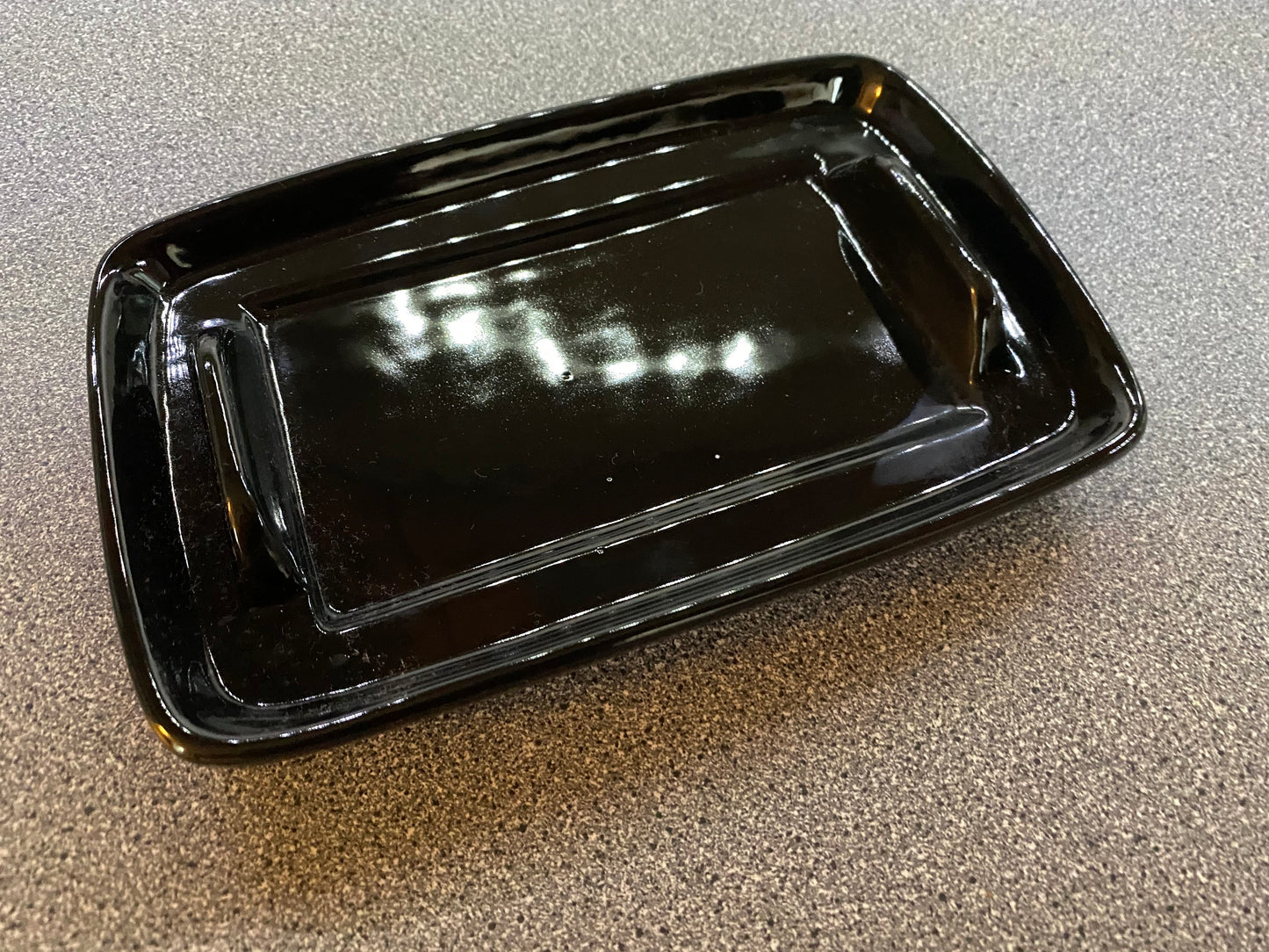 Handmade Butter Dish Jet Black Glaze