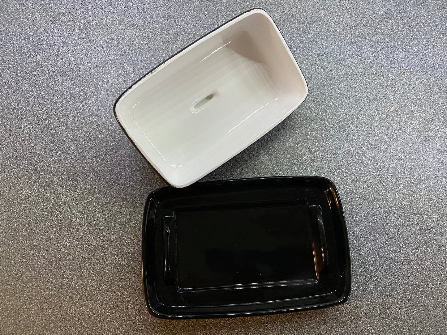 Handmade Butter Dish Jet Black Glaze