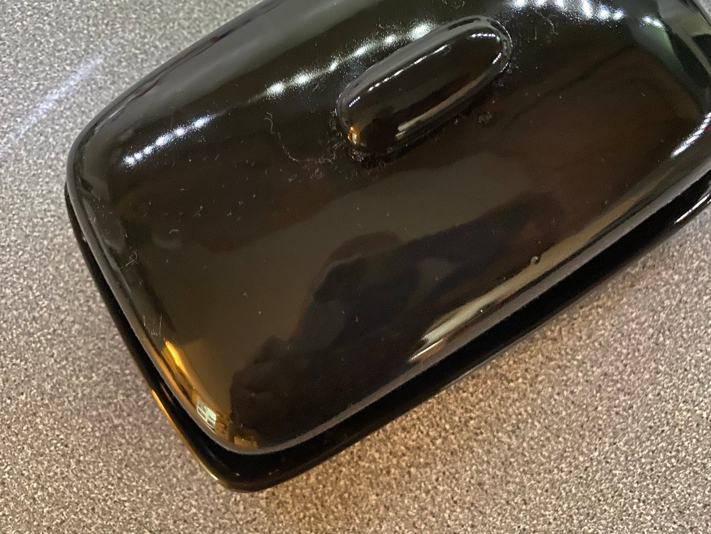 Handmade Butter Dish Jet Black Glaze