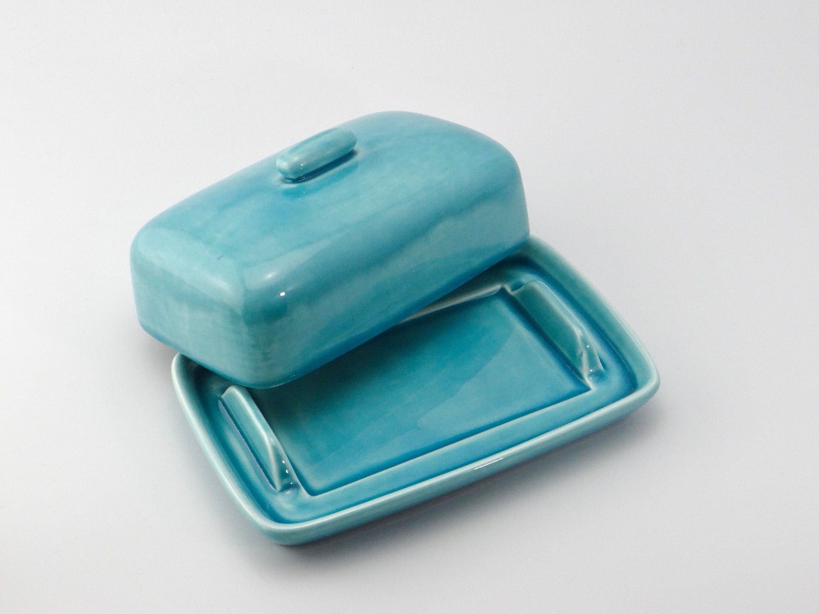 Butter Dish Glacier Blue PeterBowenArt