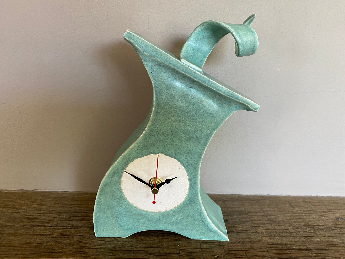 Shelf Clock in Cornish Copper Glaze - PeterBowenArt