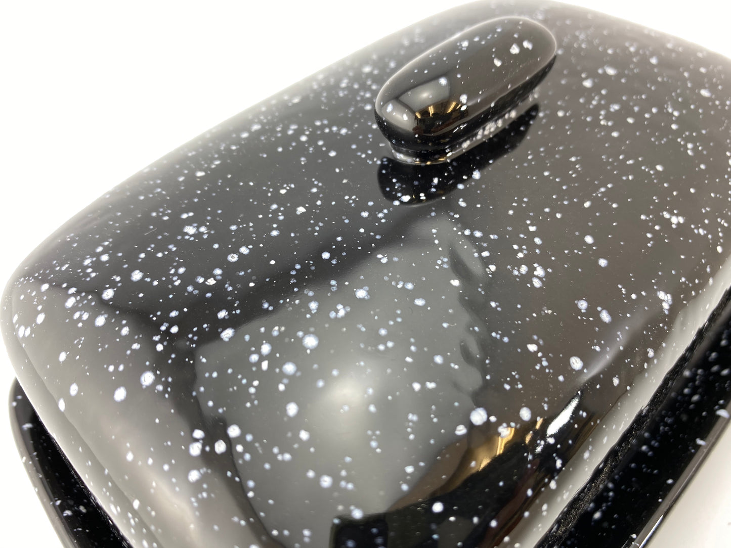 Speckled Black Butter Dish - PeterBowenArt